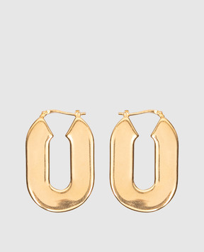 Jil Sander Golden earrings with logo engraving J11VG0080P4877