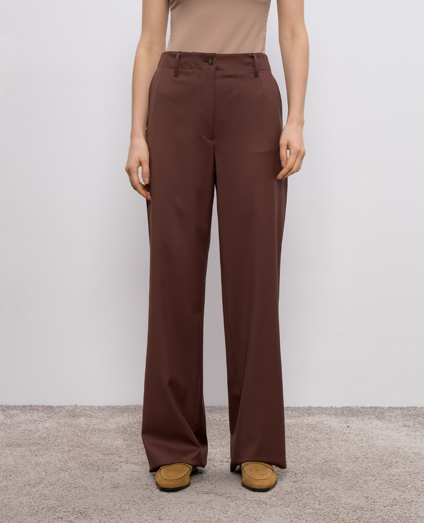 

Brown CANNES wool trousers Enrico Mandelli