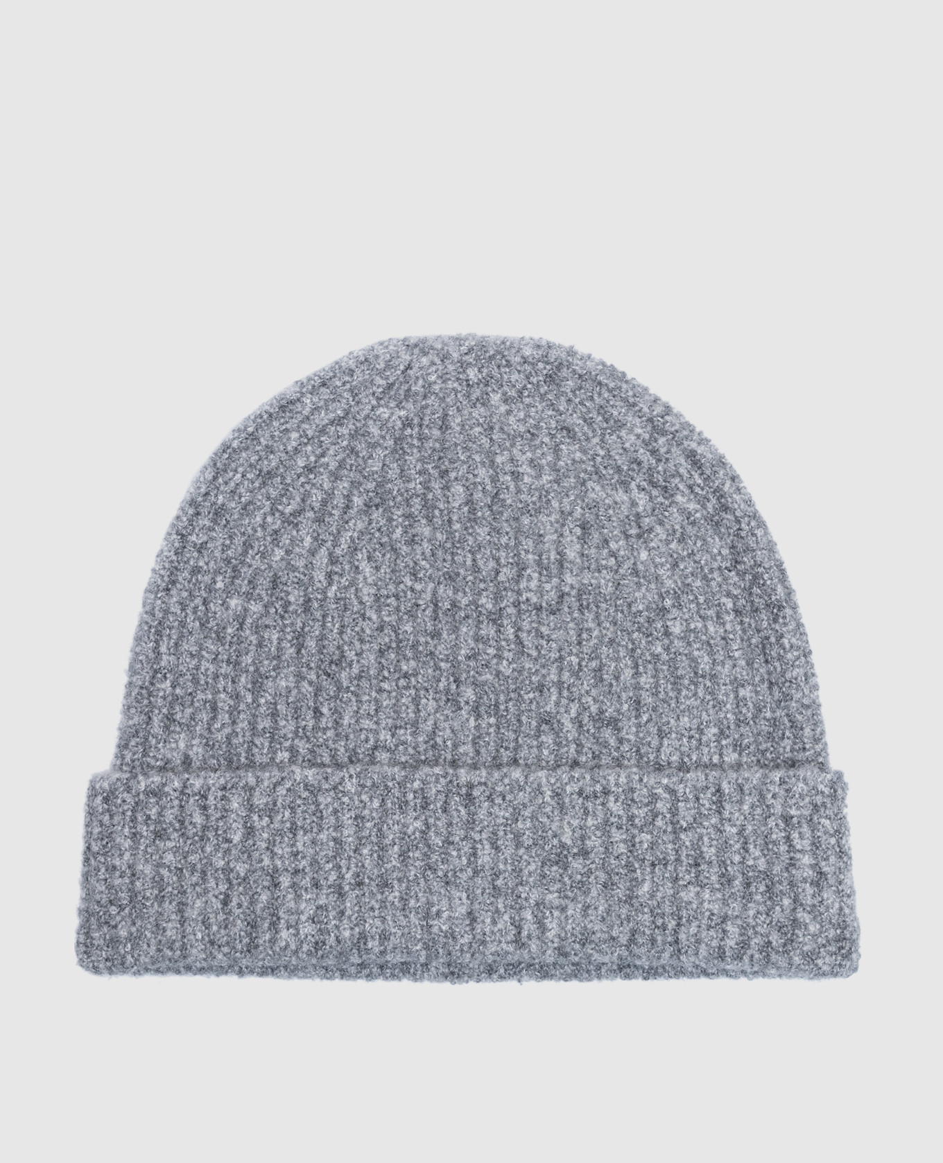 

Gray Melange Cashmere Beanie Boucle Hat LISA YANG, Grey