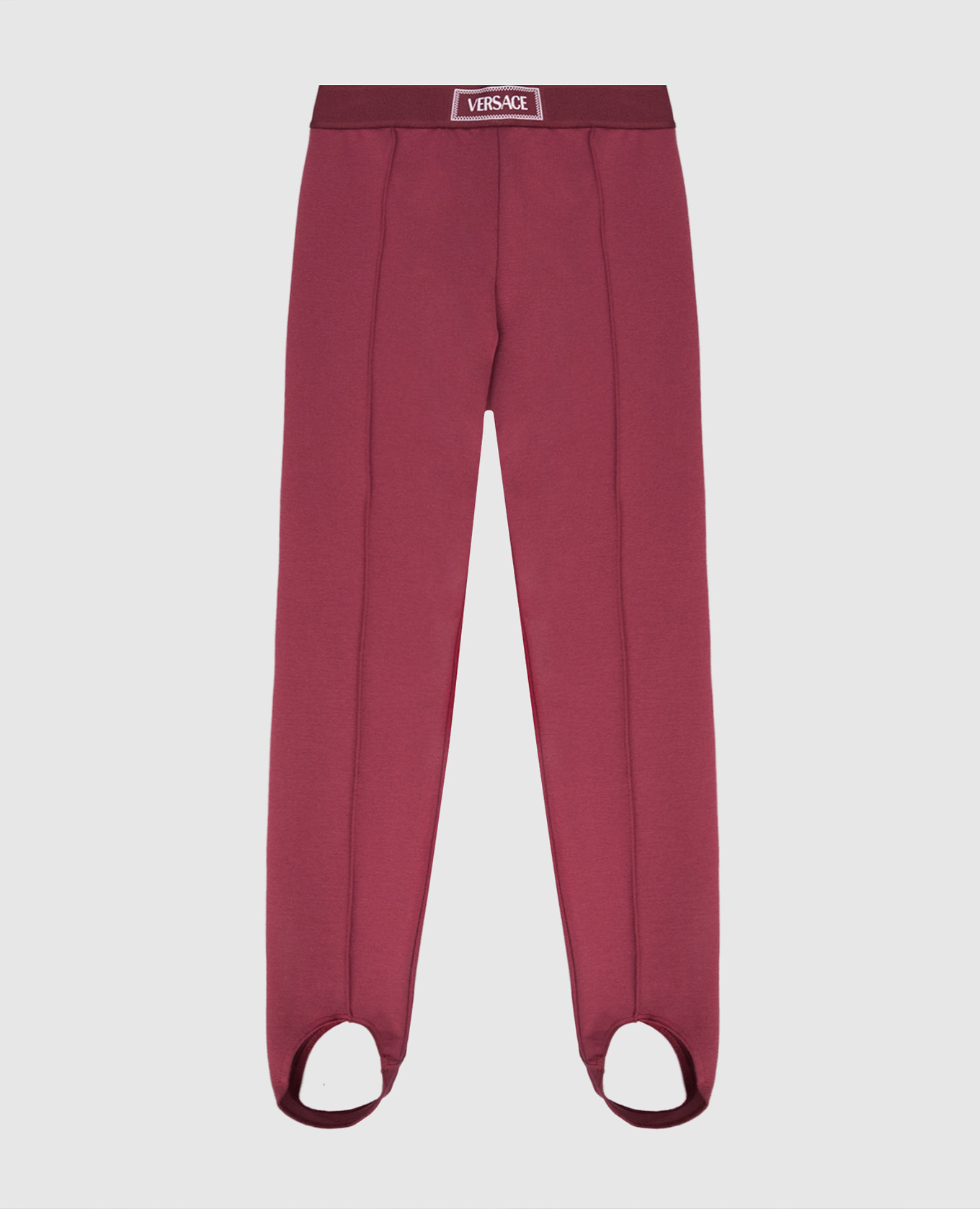 Children&#39;s burgundy leggings with logo Versace