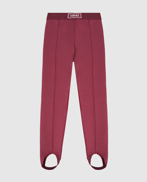 Versace Children's burgundy leggings with logo 10182011A00146