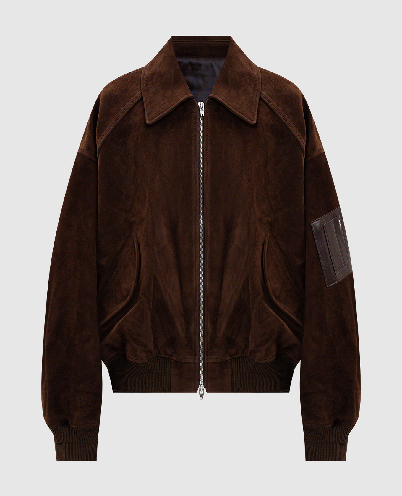 

Brown suede jacket with logo Juun.j