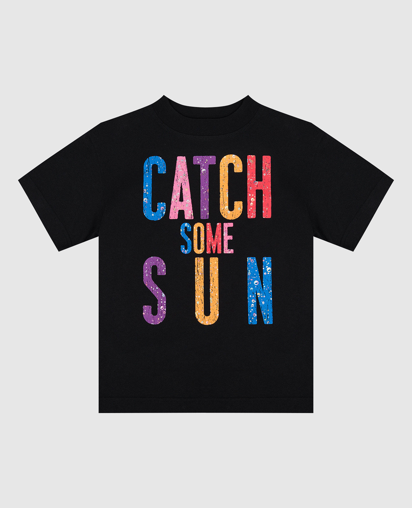 Children&#39;s black T-shirt with print Palm Angels