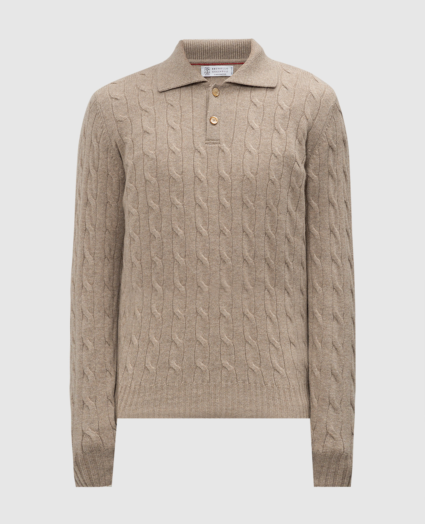 

Brown sweater made of cashmere in a textured pattern Brunello Cucinelli