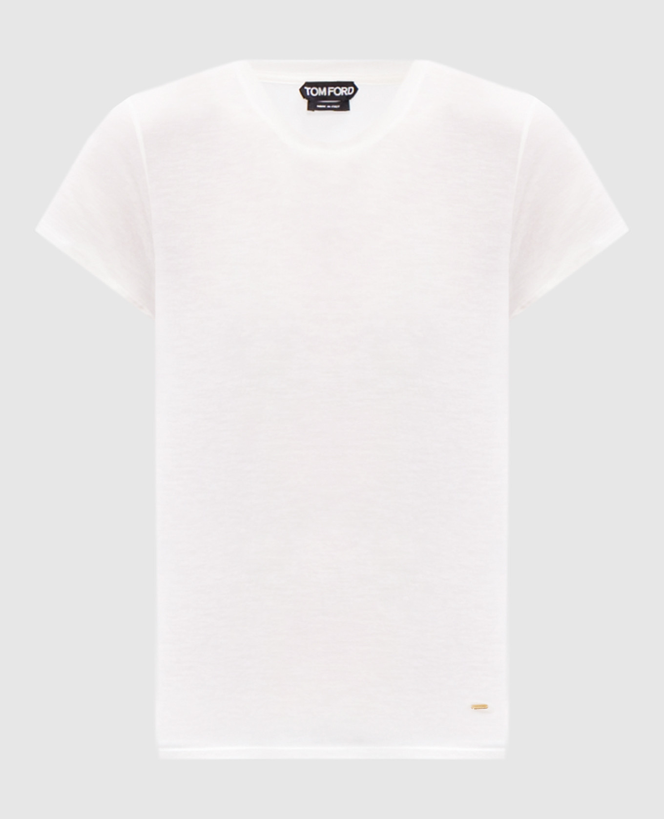 

White T-shirt with metal logo Tom Ford