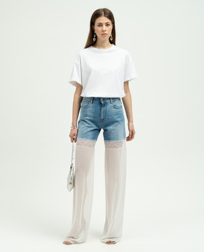 Nensi Dojaka Blue combined jeans with lace NDAW23DEN002