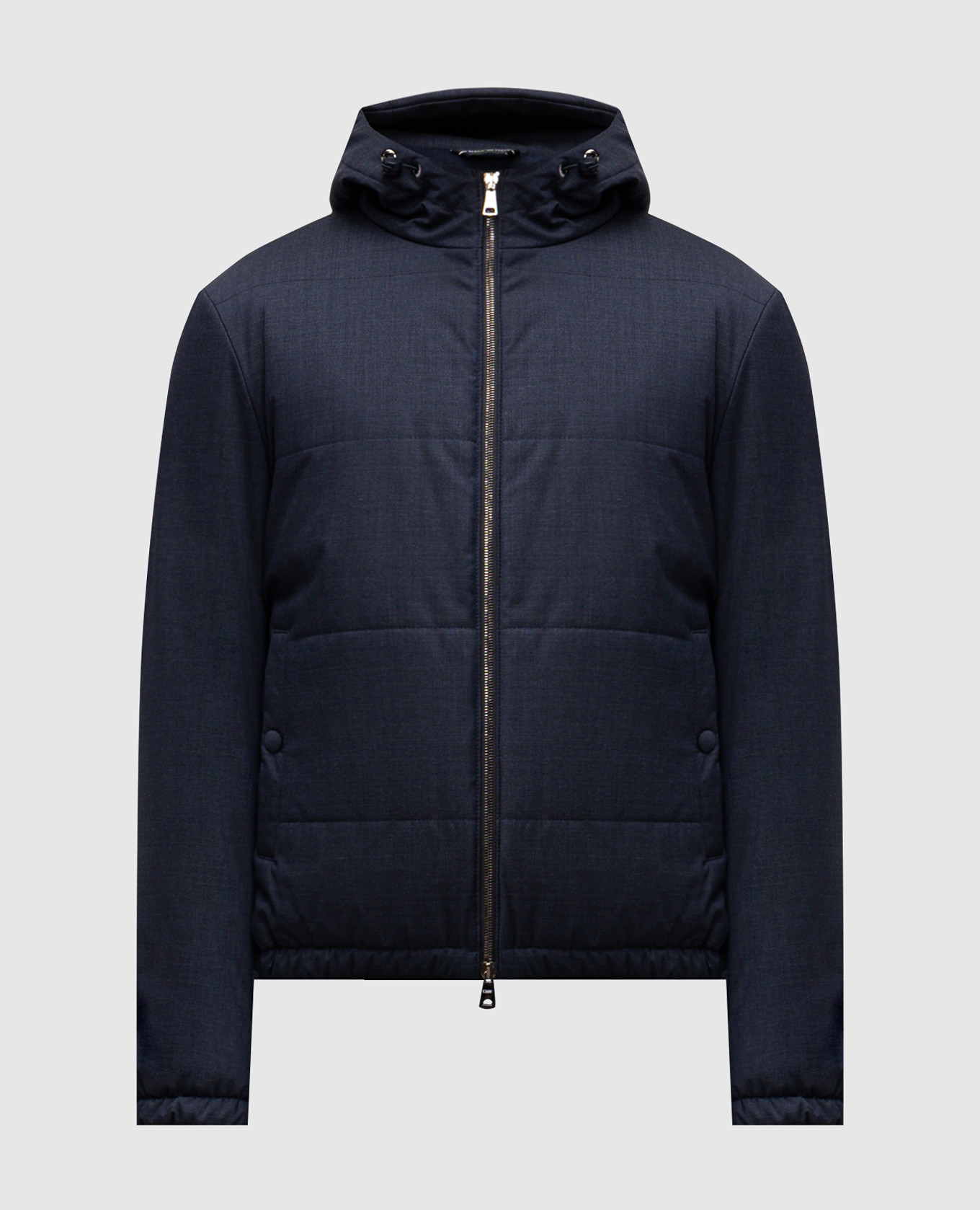 Blue wool jacket with hood