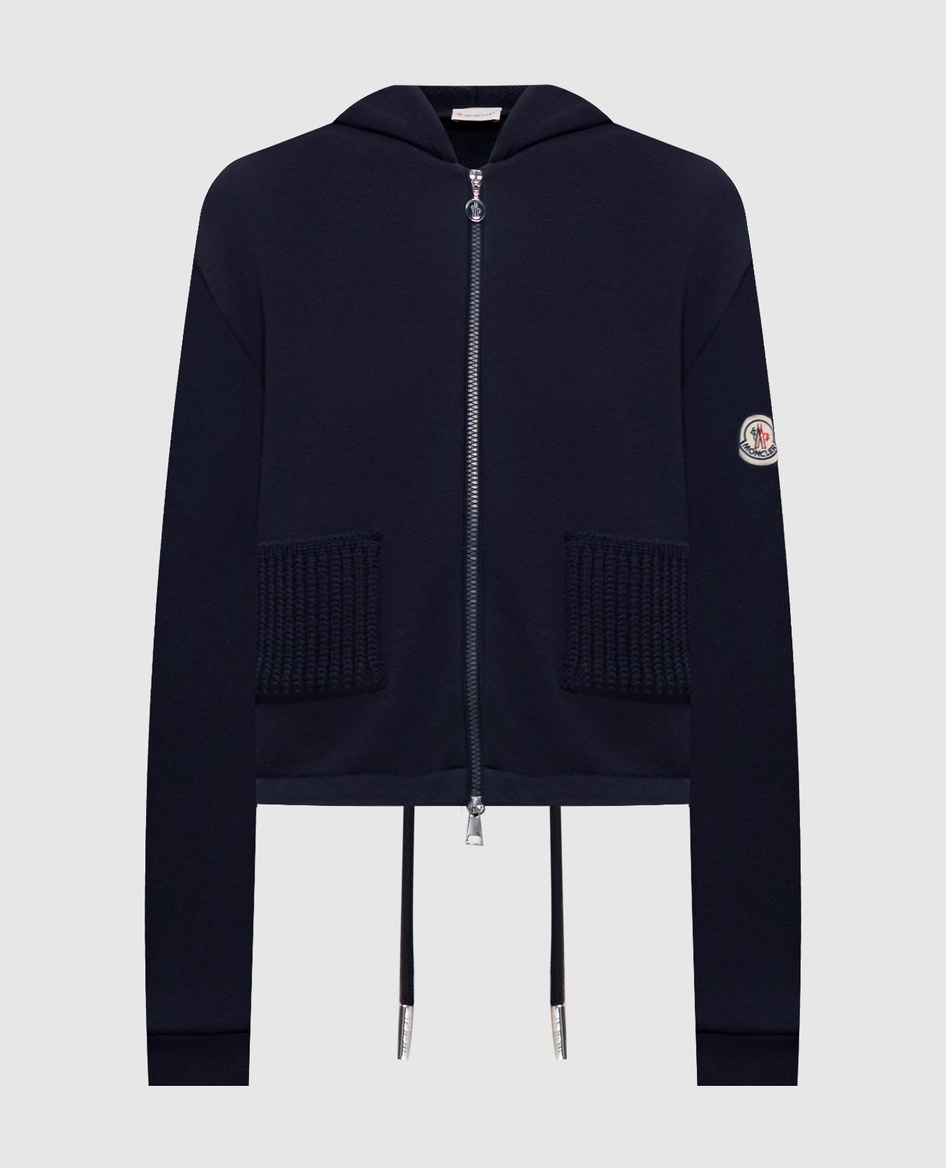 Blue sports jacket with logo patch Moncler