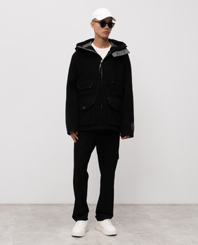 C.P. Company Black wool jacket with logo MOW148A006168A