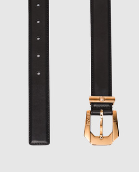 Versace Black leather belt with logo 1007419DV3T