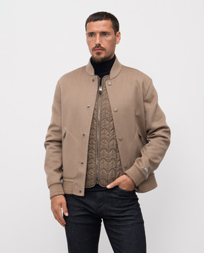Canali Brown wool and cashmere bomber jacket with removable vest SG02870O40992