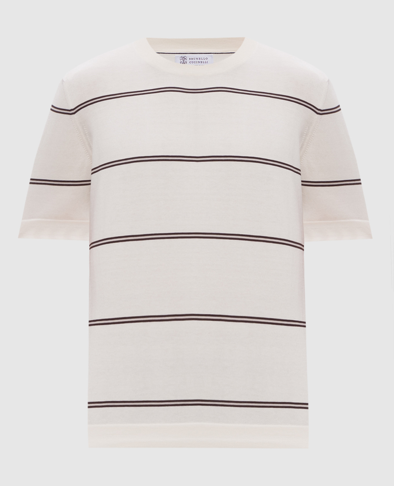 

Beige striped T-shirt Brunello Cucinelli