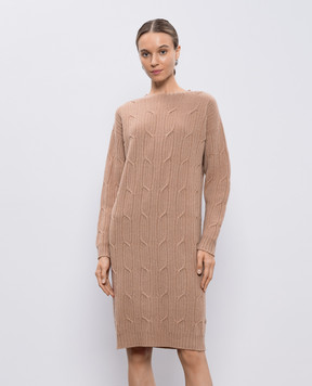 Peserico Beige dress with wool, silk and cashmere with lurex S92248F0709095