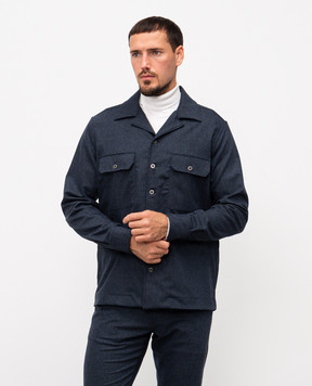 Scissor Scriptor Quinto blue wool and cashmere shirt QUINTOT127113