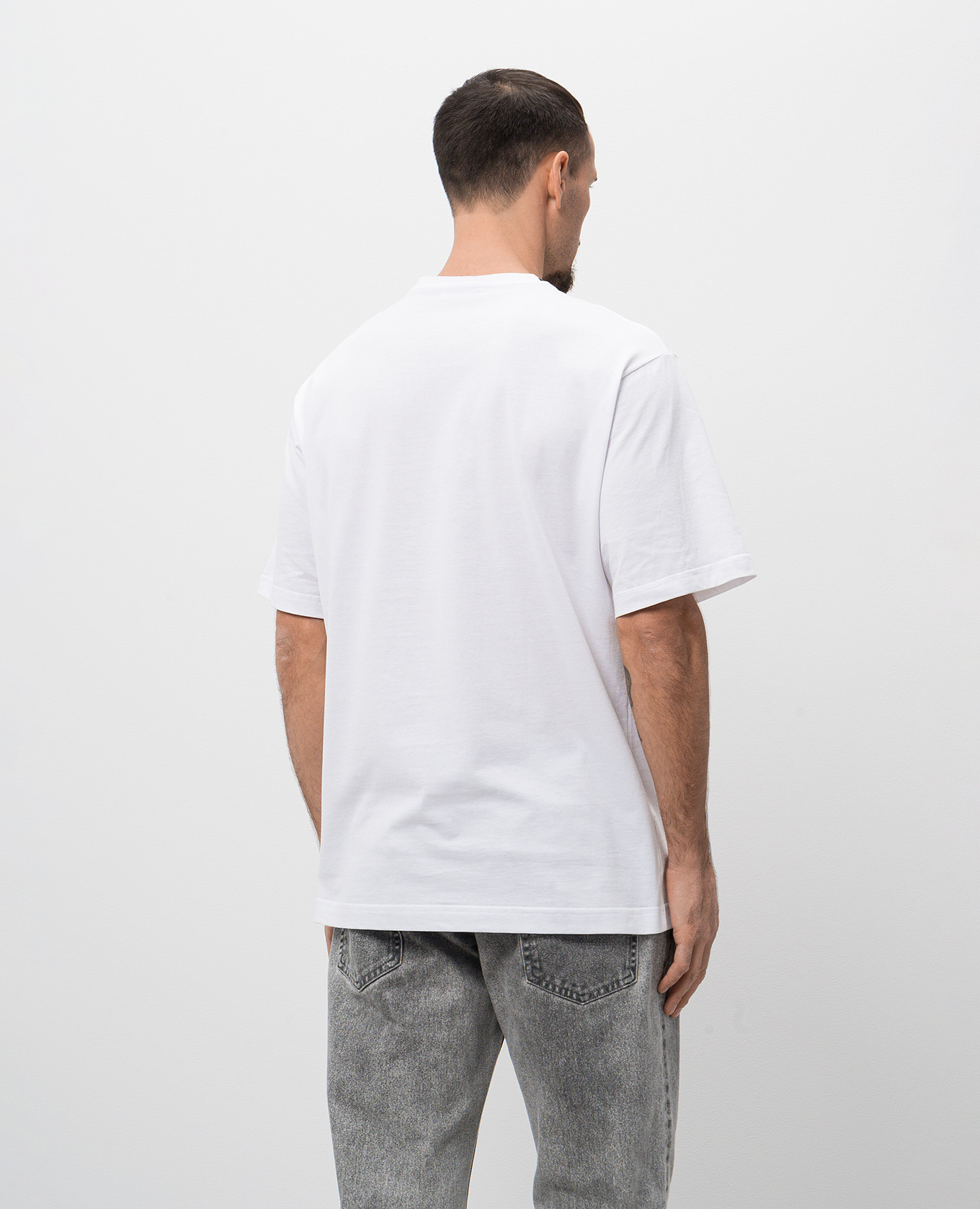 

White T-shirt with logo embroidery Dolce&Gabbana