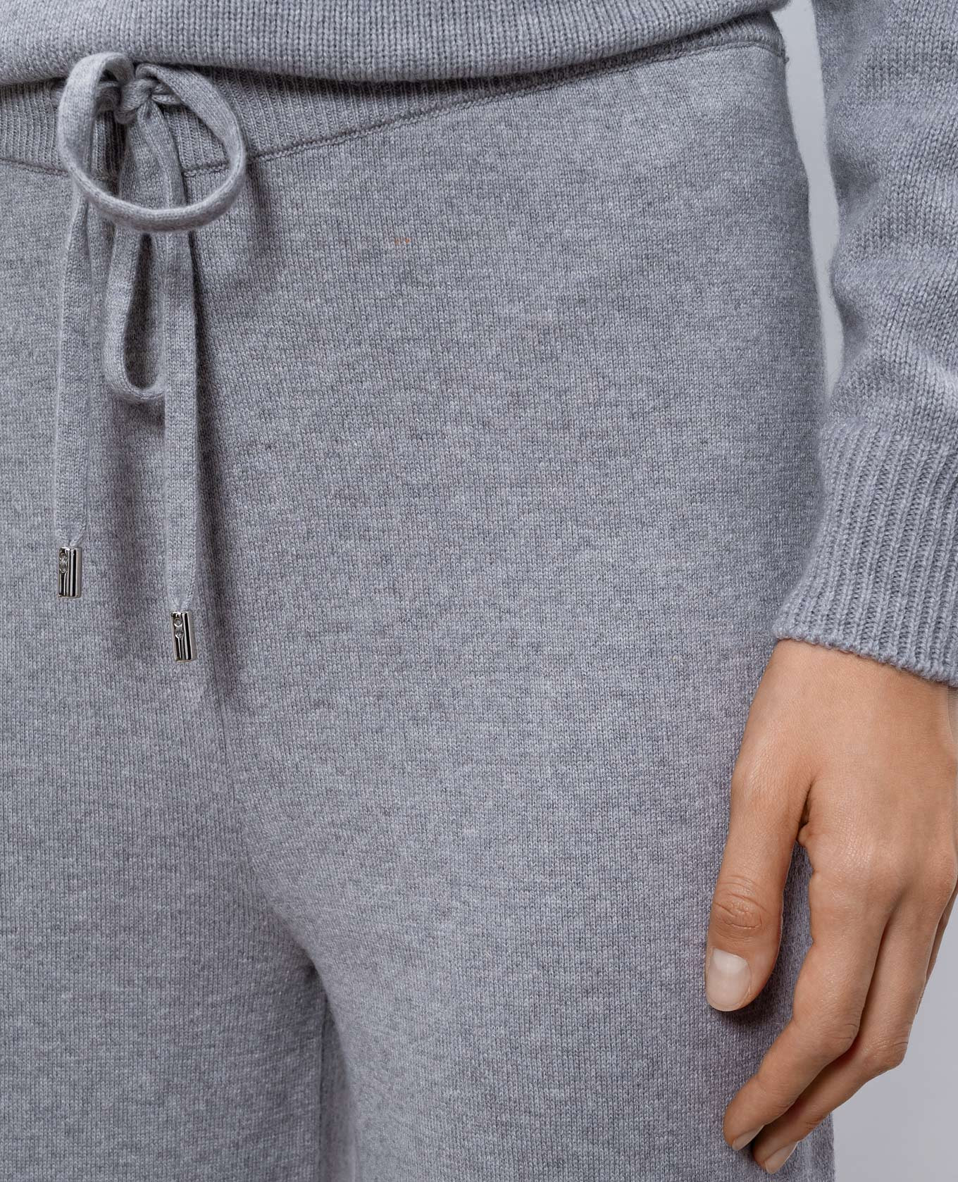 

Gray melange wool, silk and cashmere trousers with monil chain Peserico, Grey