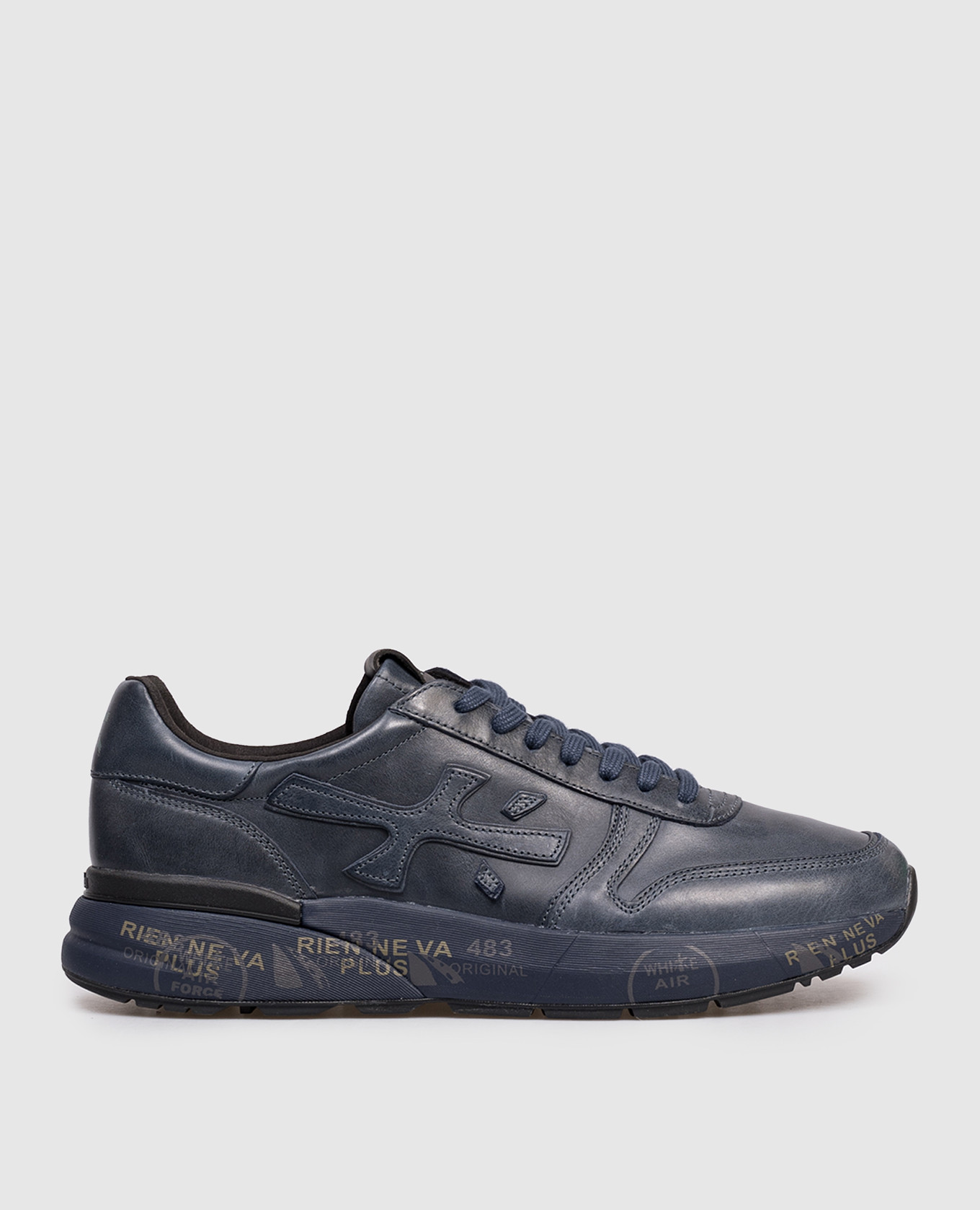 MICK blue leather sneakers with vintage effect Premiata