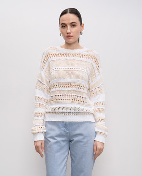 Peserico Beige striped jumper S99763F03B9266