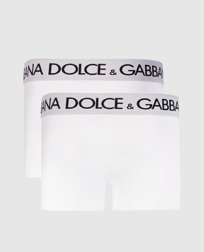 Dolce&Gabbana A set of white boxer briefs with a logo pattern M9D70JONN97