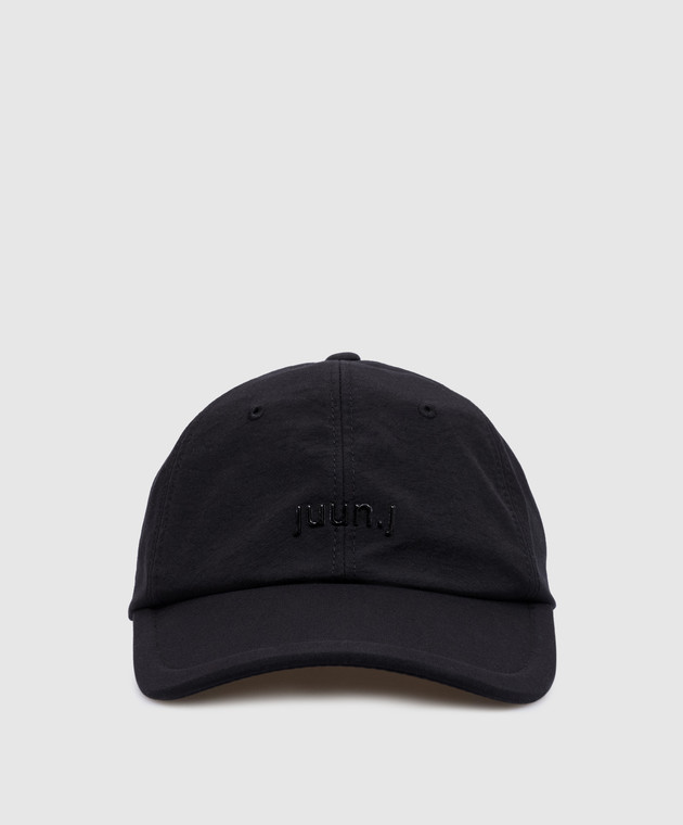 Juun.j - Black cap with textured logo JC488BP015 - shop with