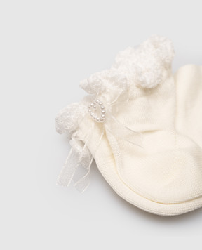 RiminiVeste Ciocca white children's socks with a bow 4514