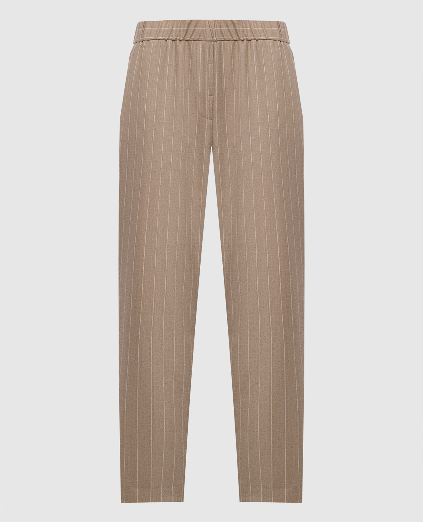 Beige striped wool pants Peserico