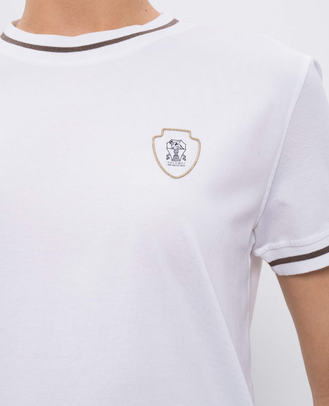 White T-shirt with logo Brunello Cucinelli 5