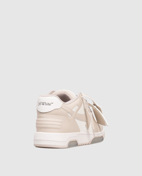 Off-White Out Of Office beige leather sneakers M189C9L007