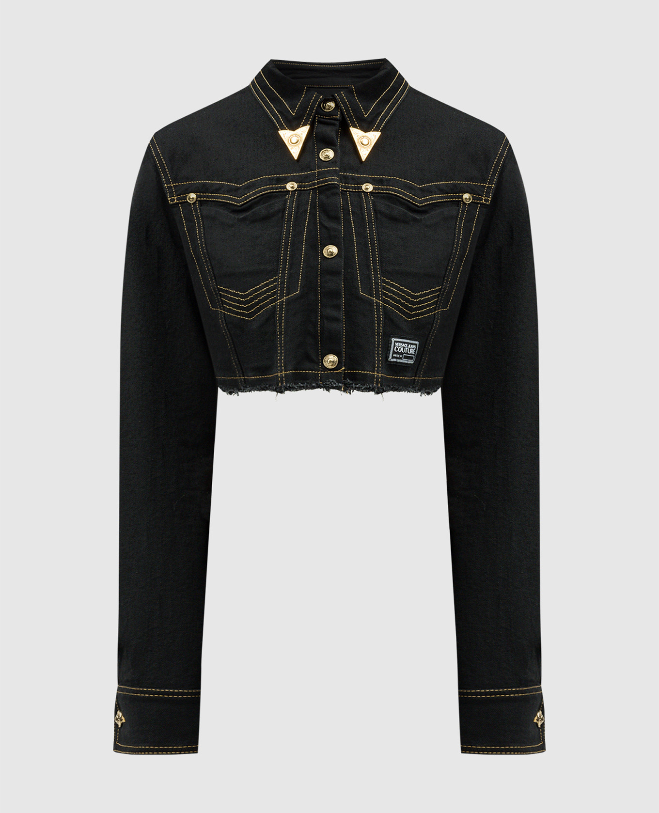 

Black denim jacket with logo Versace Jeans Couture