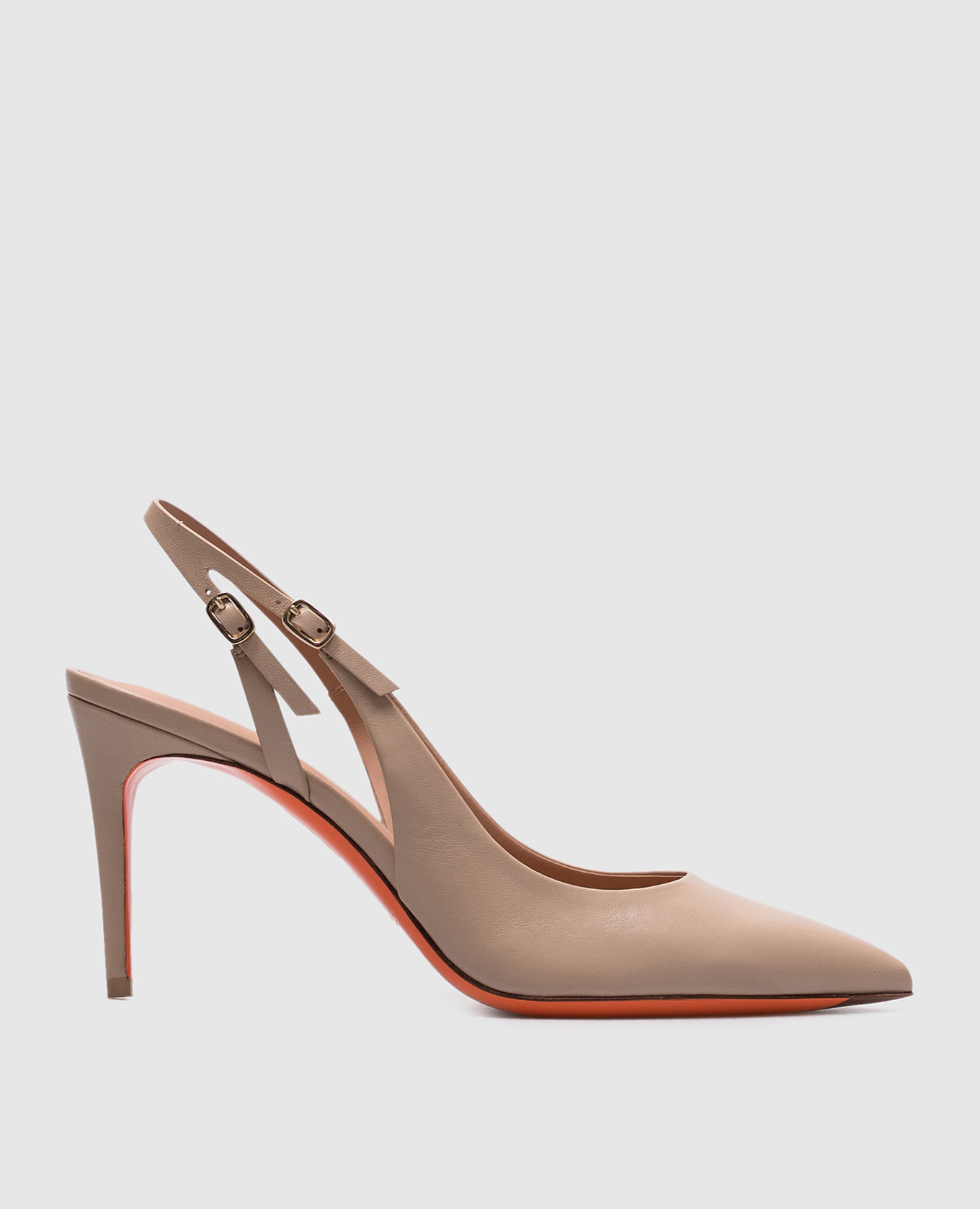 

Beige leather slingbacks Santoni