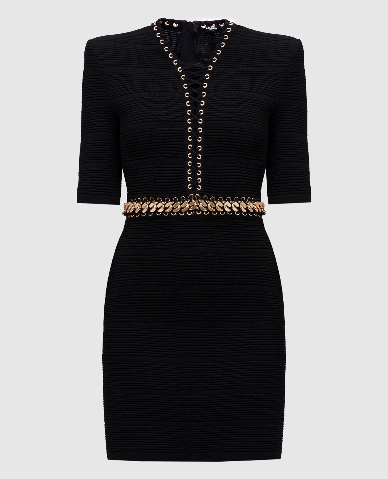 Black dress with chain Balmain