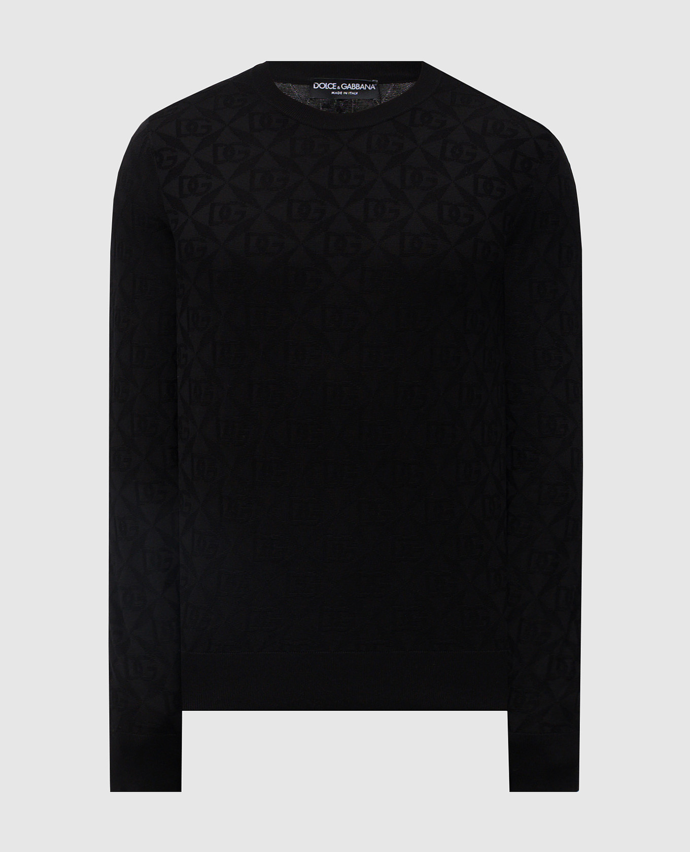 

Black silk jumper with monogram logo pattern Dolce&Gabbana