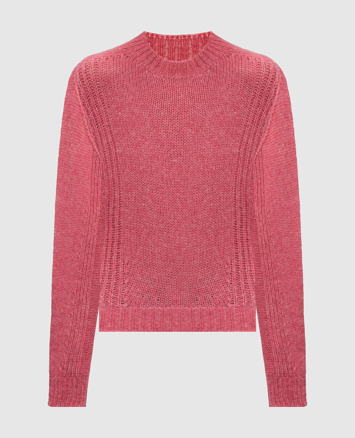 Pink wool sweater with logo twinset actitude