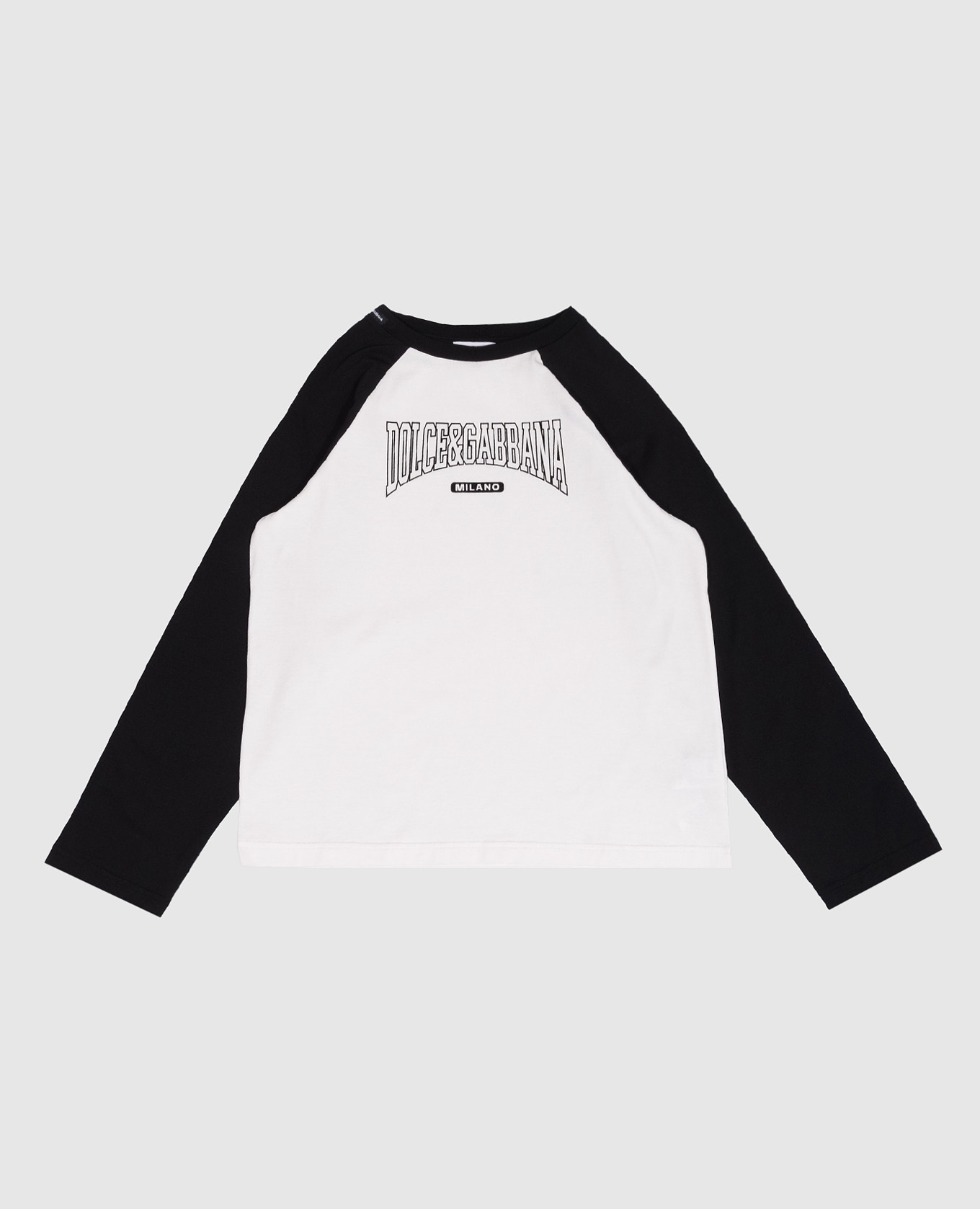 Children's white longsleeve with textured logo print dolce&gabbana