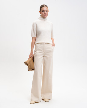 Agnona Beige jeans with logo patch T71006YUC074