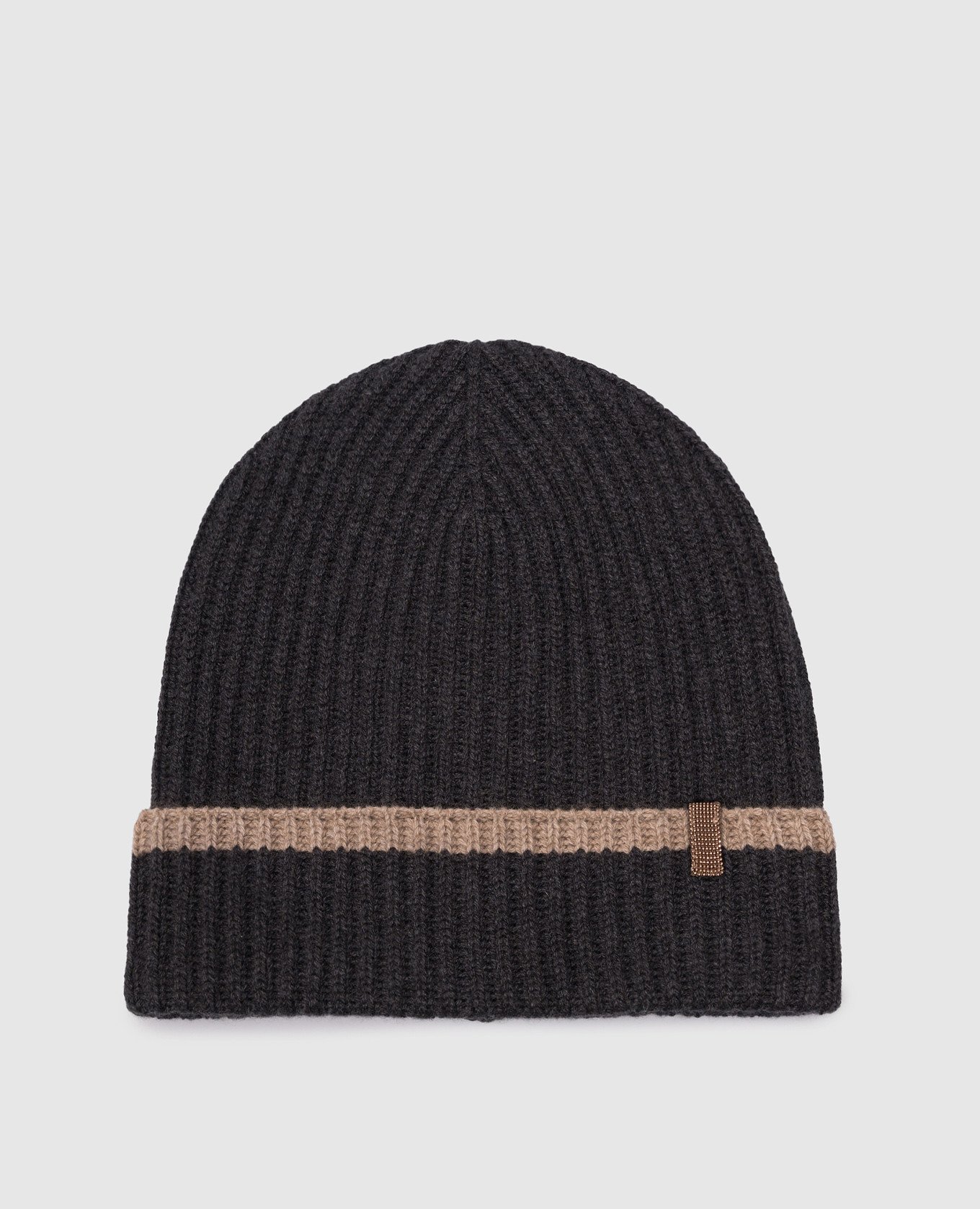 

Gray cashmere hat with monil chain Brunello Cucinelli, Grey