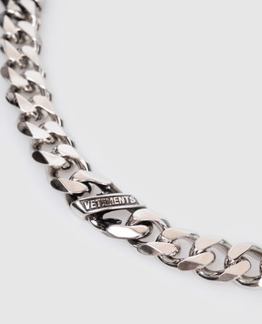 Vetements Silver chain necklace with logo UH76NE850S