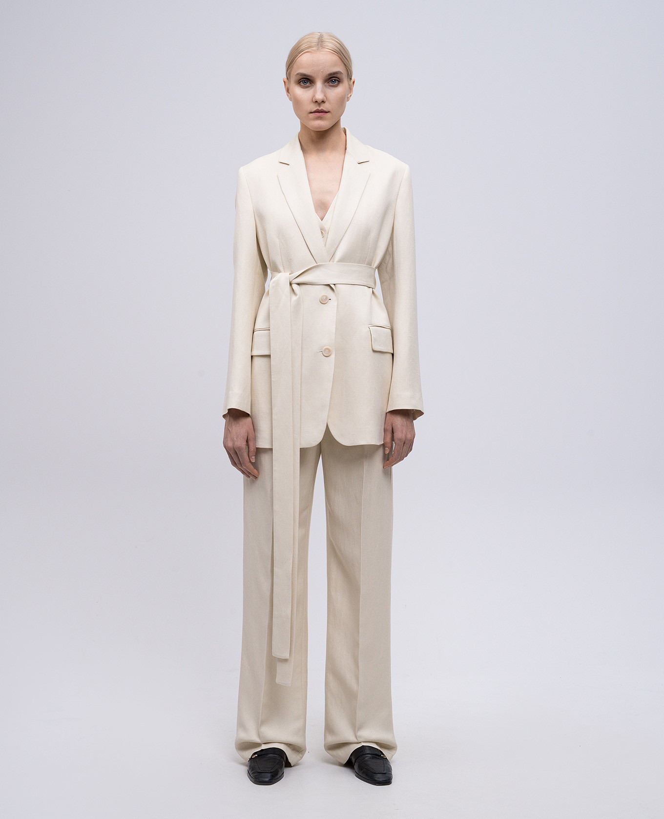 Beige jacket with linen Dondup 4