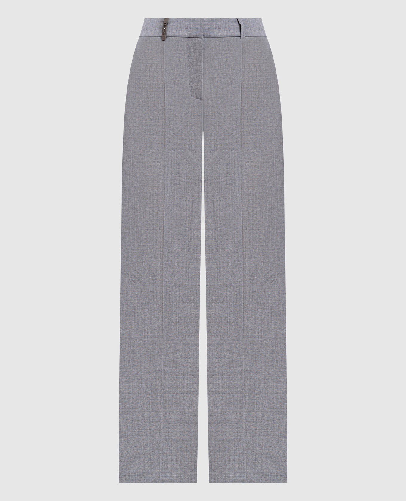 Gray wool pants with brand patch Peserico