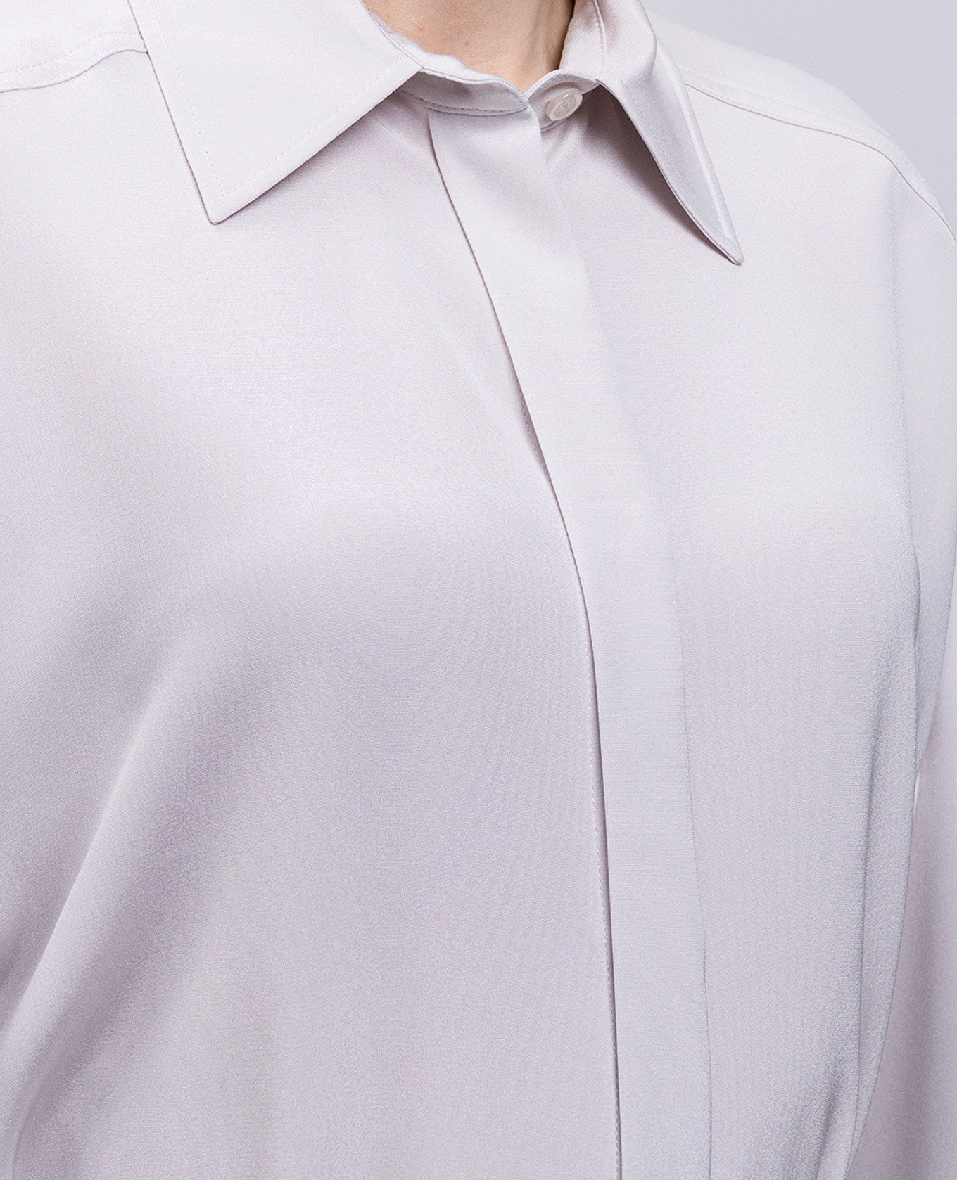 

EOLIE grey silk shirt dress Max Mara Sportmax