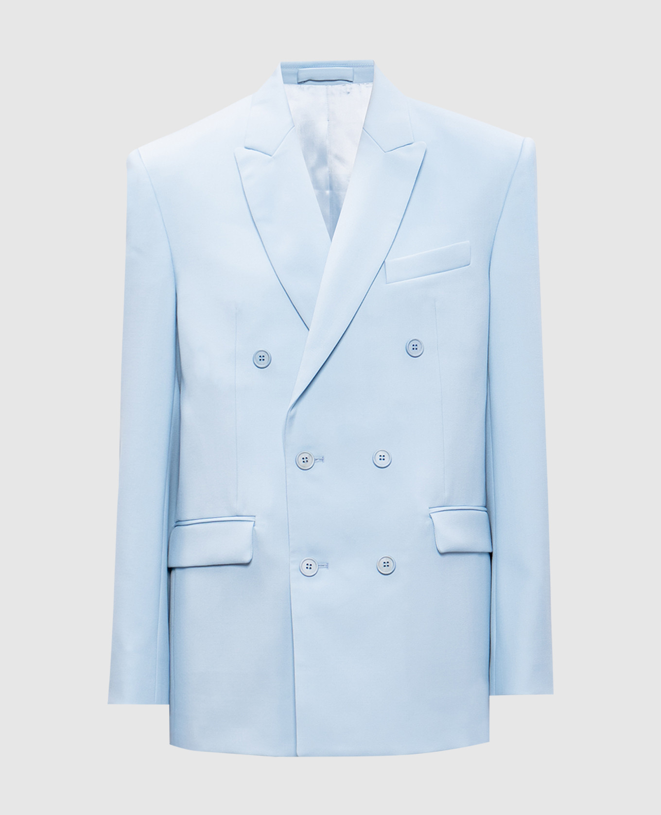 Blue double-breasted wool jacket wardrobe.nyc