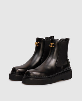 Valentino Black leather chelsea boots Vlogo 7W2S0ME7BEK