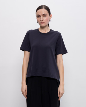 JOSEPH Blue Jersey Habotai T-shirt with silk JF009050