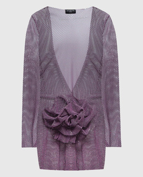 Santa Brands Purple mini dress with crystals and appliqué in the form of a flower MINIDRESSWITHFLOWER