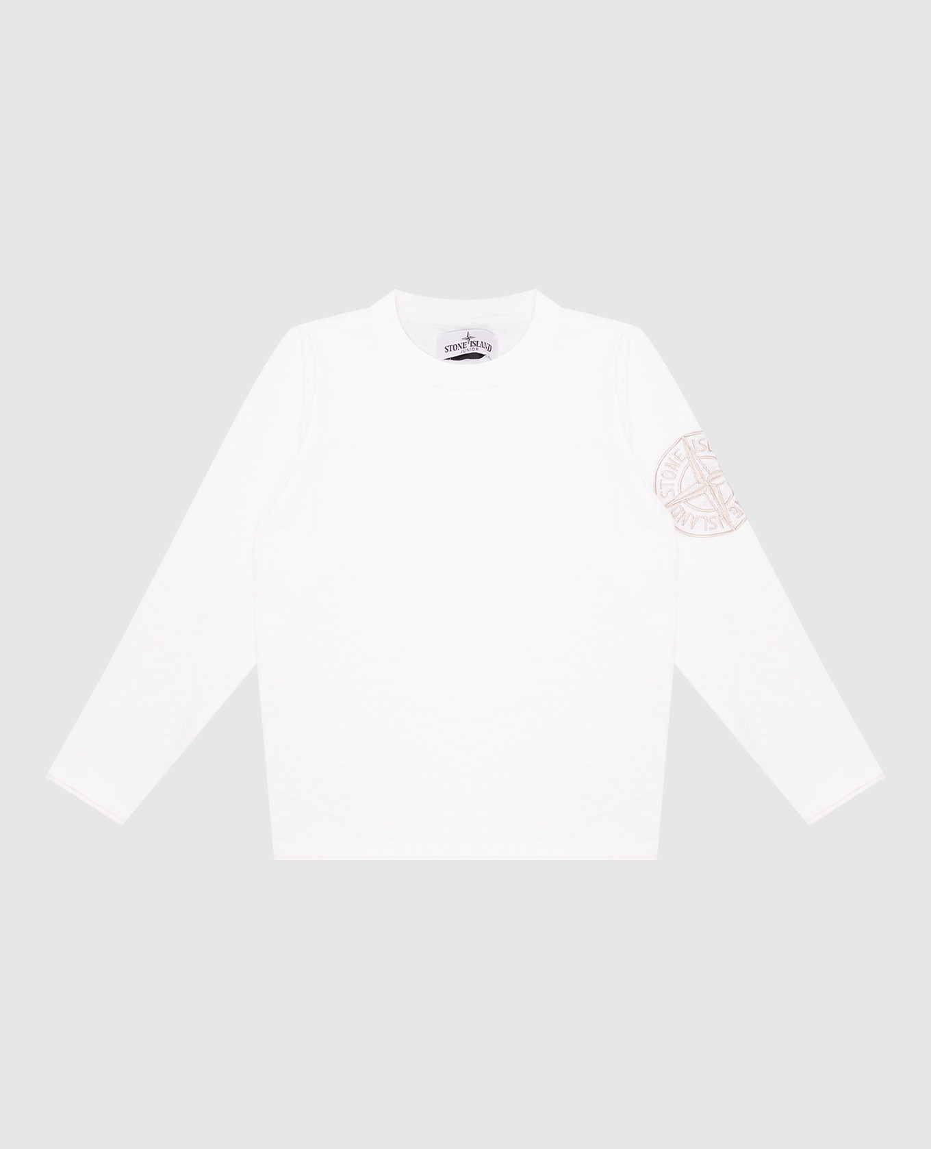 

Children's white sweater with embroidered logo emblem Stone Island