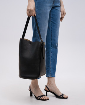 J&M DAVIDSON Black leather Quiver bucket bag with logo embossing LQVB0XXSGXX