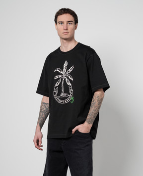 Dolce&Gabbana Black t-shirt with banana tree print G8PN9TG7K1V
