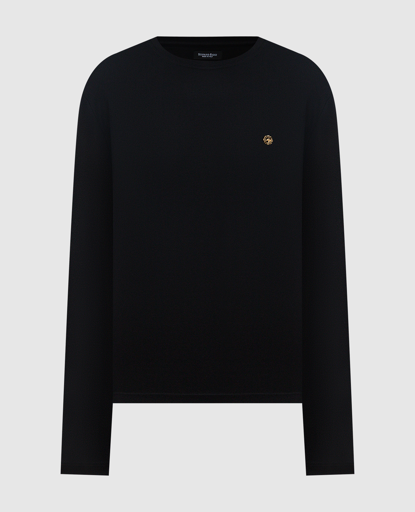 

Black silk longsleeve with embroidery Stefano Ricci