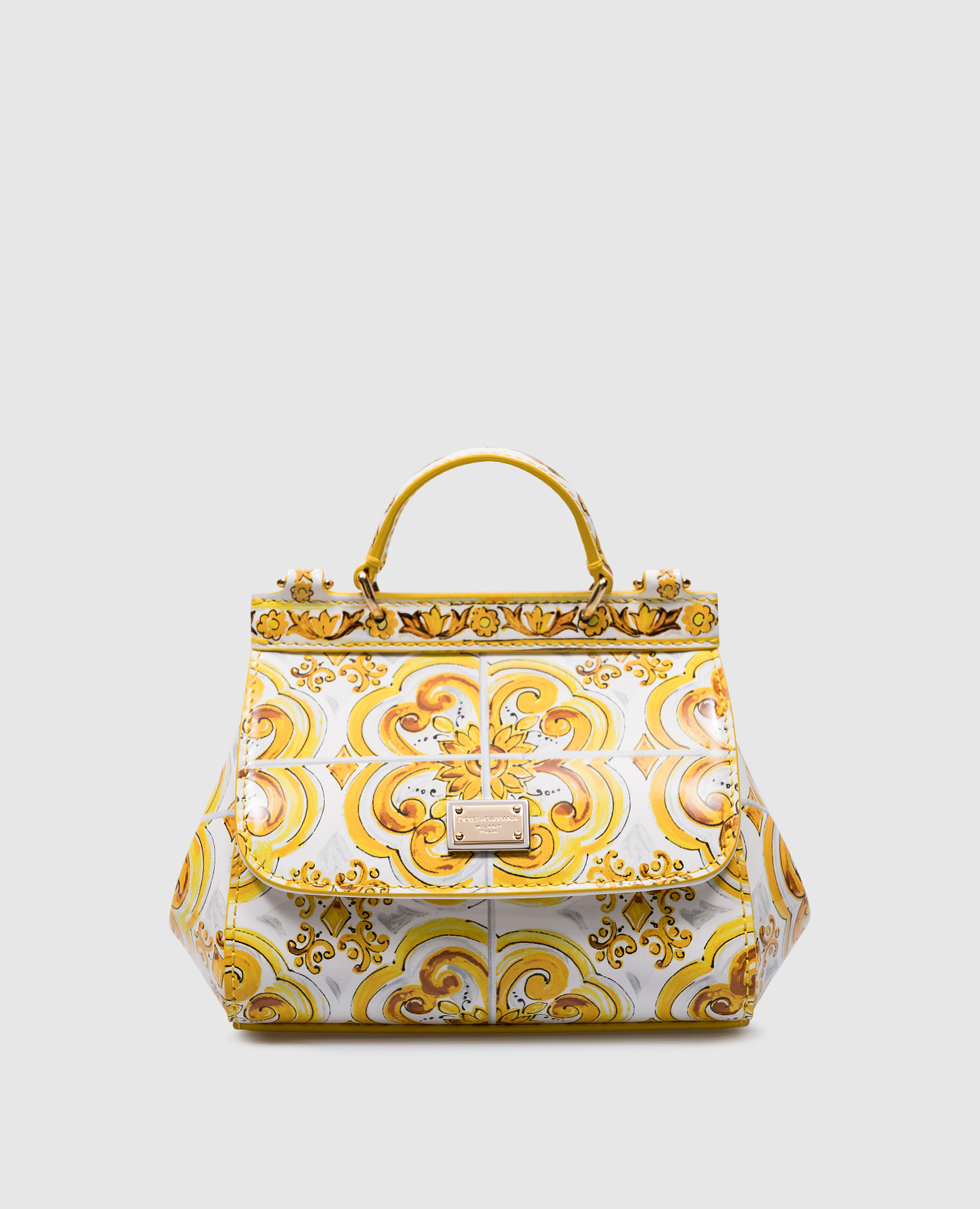 

Children's white glossy leather Sicily bag with majolica print Dolce&Gabbana