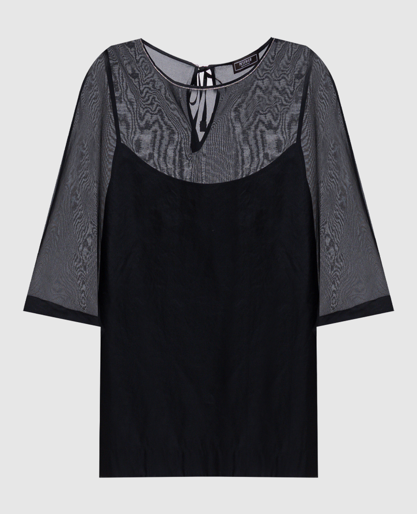 

Black blouse with silk Peserico